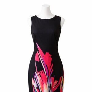 New York & Company Black Floral Sheath Dress Size M – NWOT
